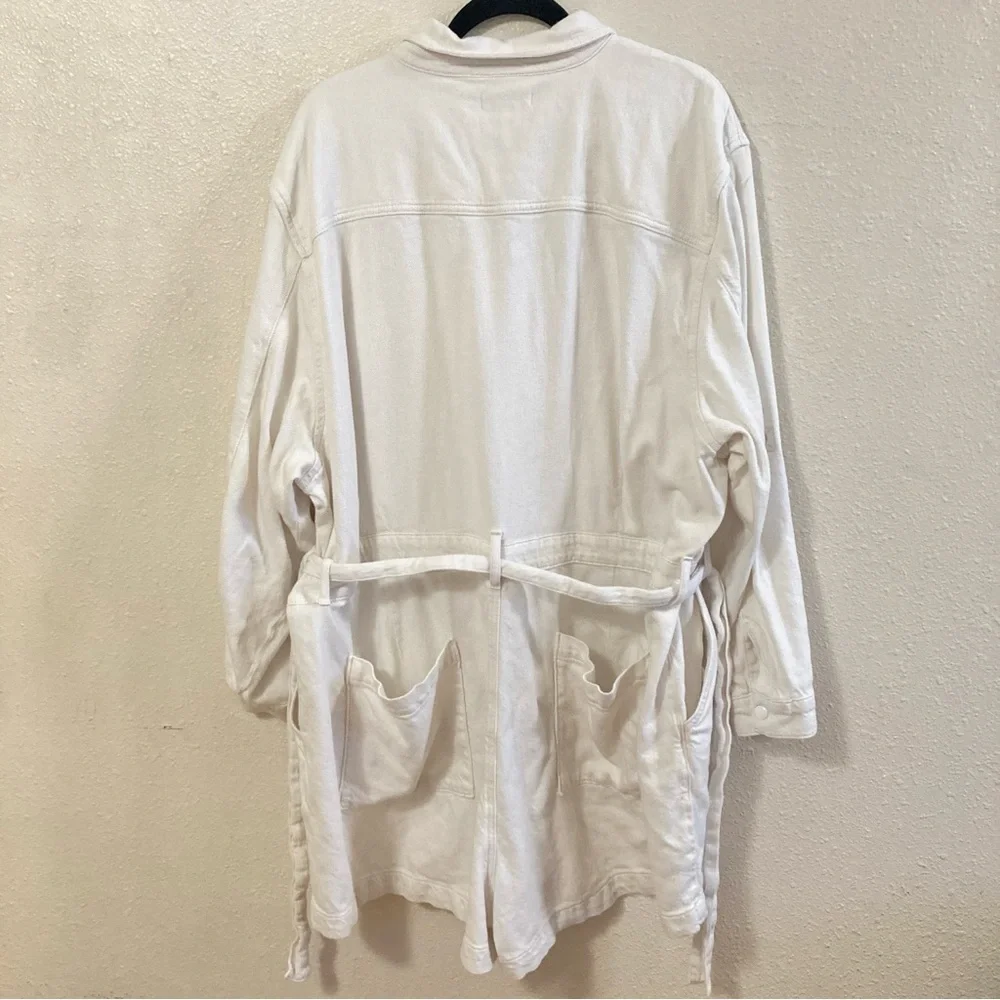 Good American Women’s Romper White Collared Size 7 - Picture 4 of 16